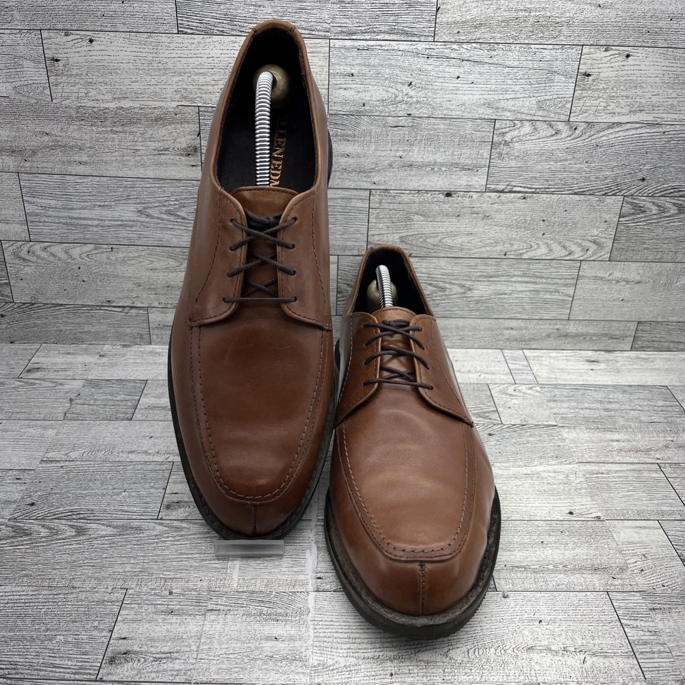 Allen Edmonds Port Washington Brown Leather Derby Dress Shoes Men Size 10.5D